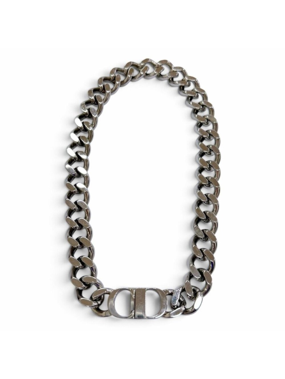Dior Homme CD Icon Chain Link Necklace Silver